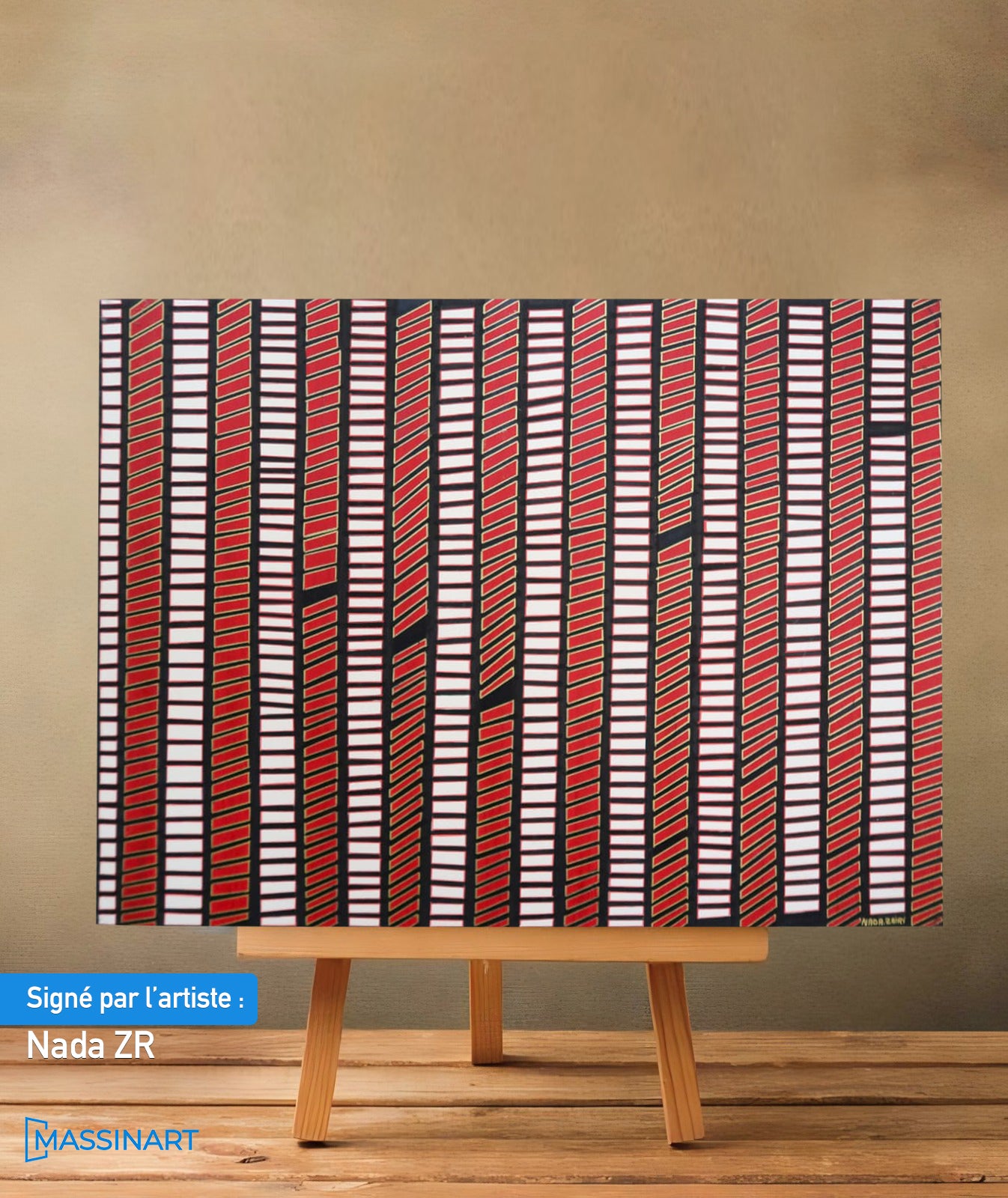 Éclats chromatiques : Rouge - signé par l'artiste Nada ZR.